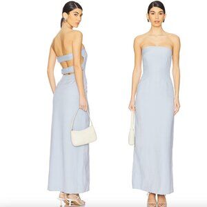 NEW La Porte Romy Strapless Panel Back Maxi Dress in Cashmere Light Blue XS